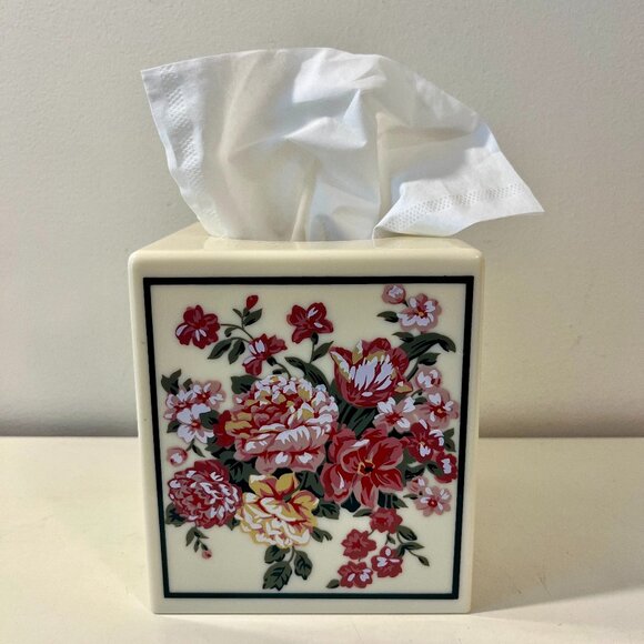 Vintage Melamine/Acrylic Chelsea Springs Square Tissue Box Holder - Picture 1 of 5